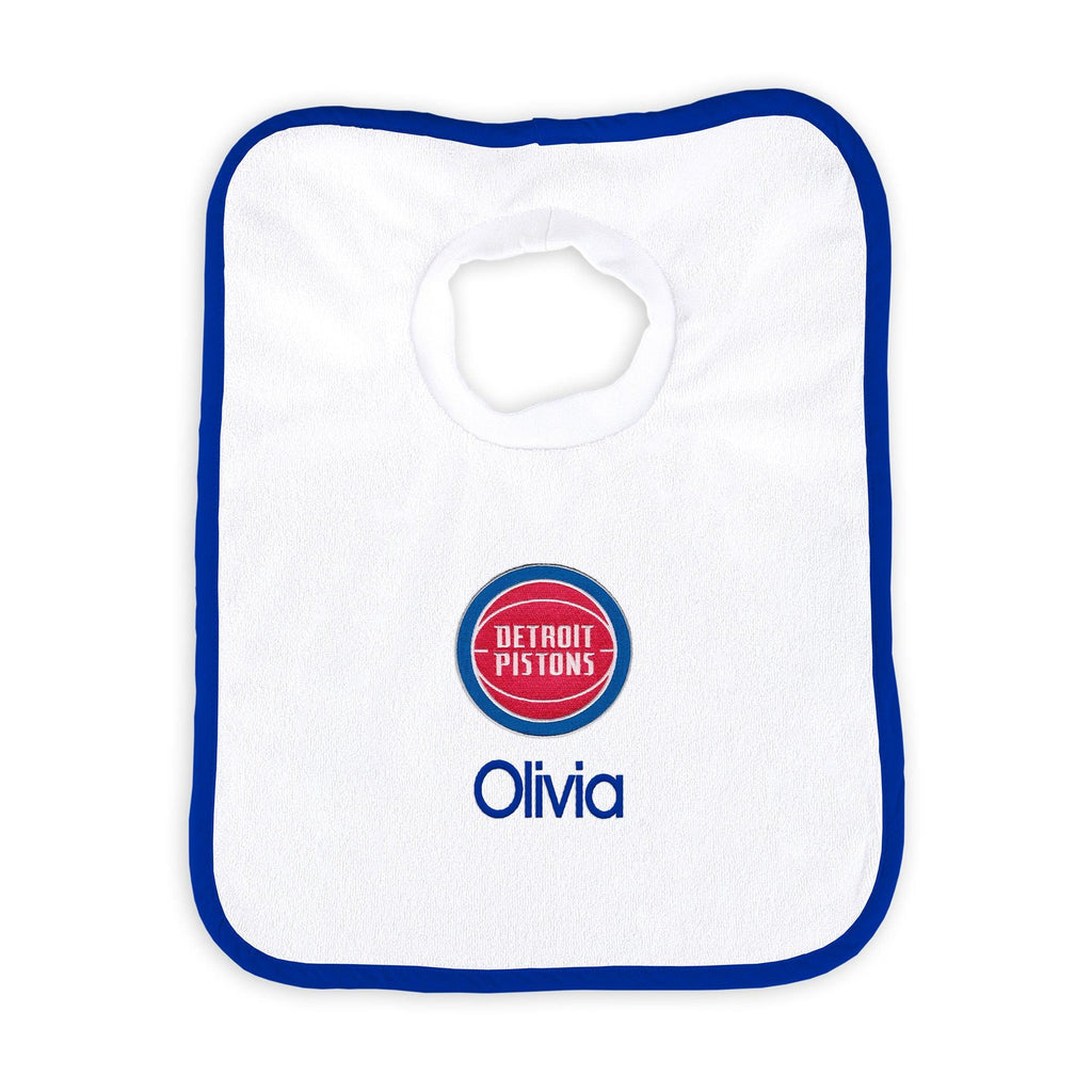 Personalized Detroit Pistons Pullover Bib - Designs by Chad & Jake