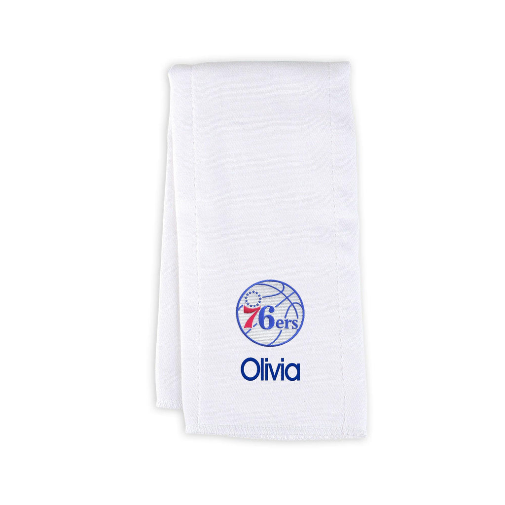 Personalized Philadelphia 76ers Burp Cloth - Designs by Chad & Jake