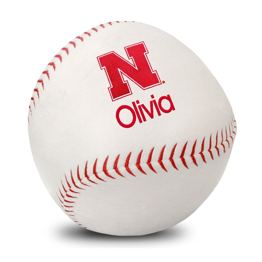 Personalized Nebraska Cornhuskers Plush Baseball - Designs by Chad & Jake