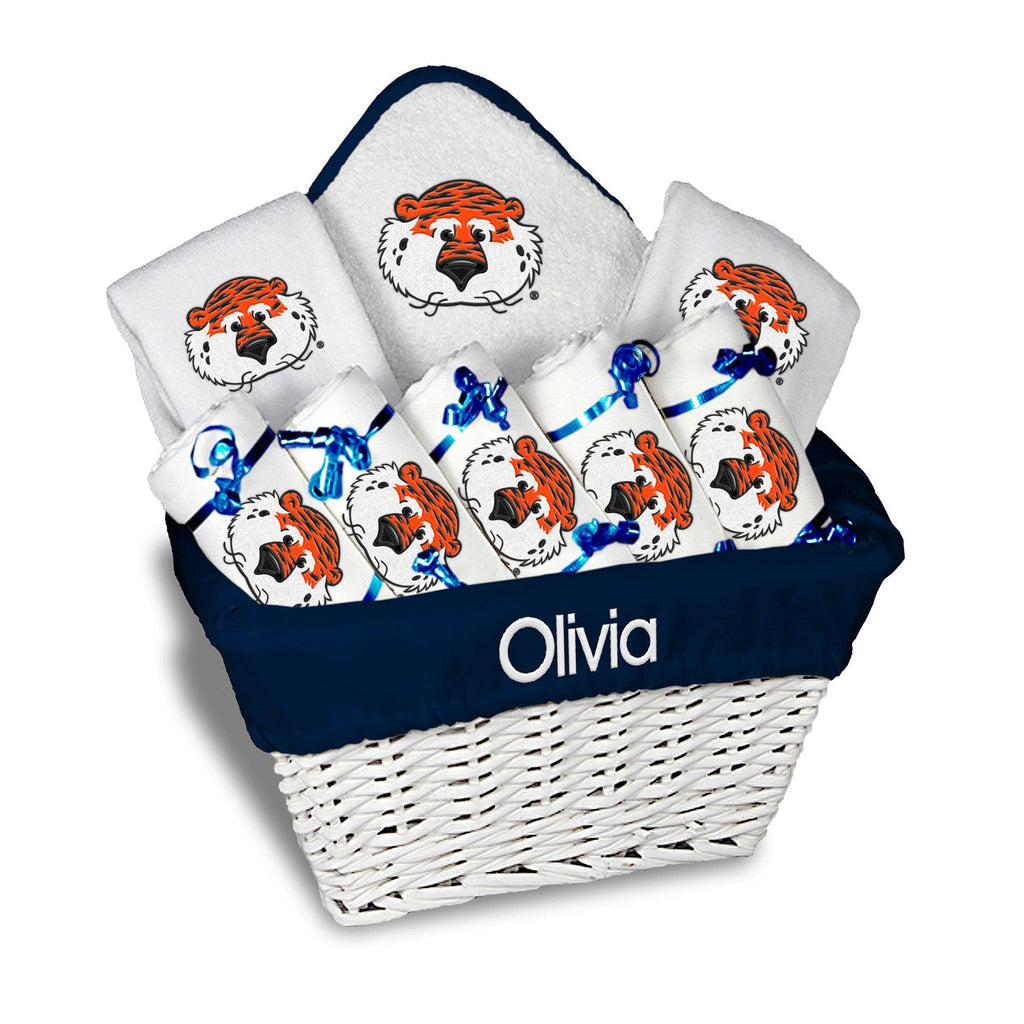 Personalized Auburn Tigers Aubie Large Basket - 9 Items - Designs by Chad & Jake