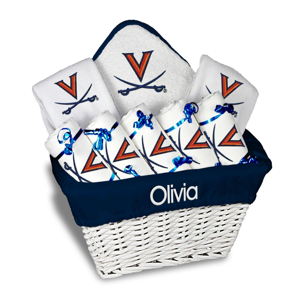 Personalized Virginia Cavaliers Large Basket - 9 Items - Designs by Chad & Jake