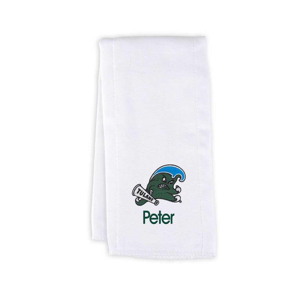 Personalized Tulane Green Wave Burp Cloth - Designs by Chad & Jake