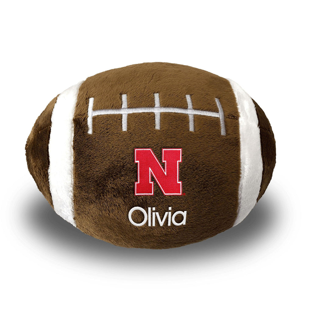 Personalized Nebraska Cornhuskers Plush Football - Designs by Chad & Jake
