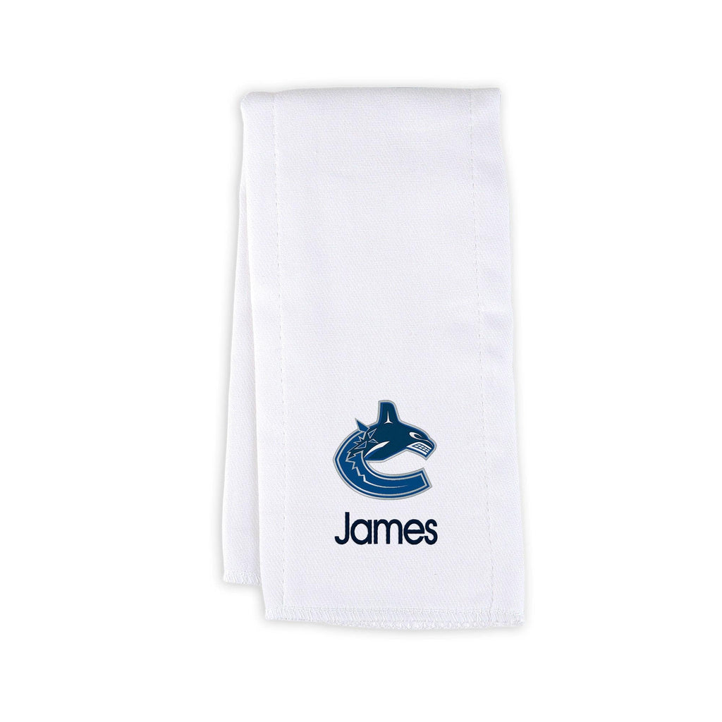 Personalized Vancouver Canucks Burp Cloth - Designs by Chad & Jake