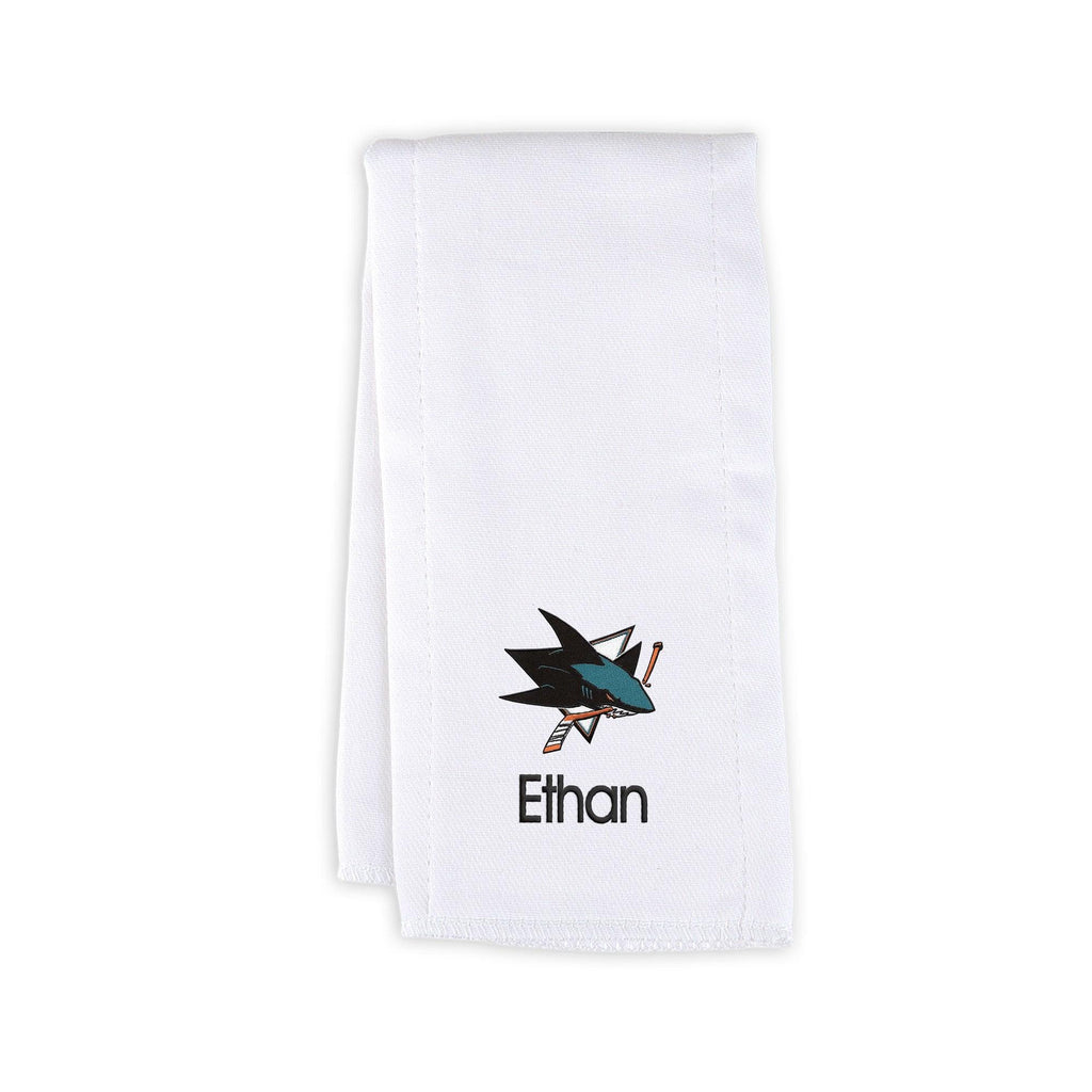 Personalized San Jose Sharks Burp Cloth - Designs by Chad & Jake