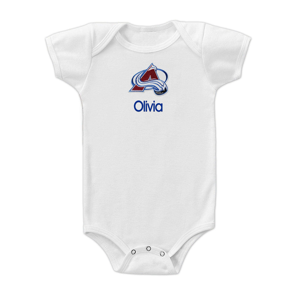 Personalized Colorado Avalanche Bodysuit - Designs by Chad & Jake