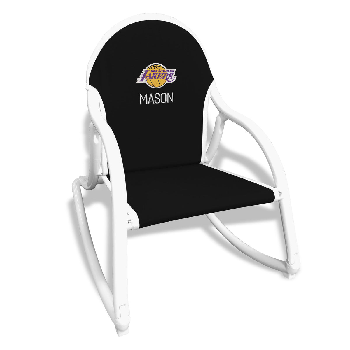 Personalized Los Angeles Lakers Rocking Chair – Designs by Chad & Jake