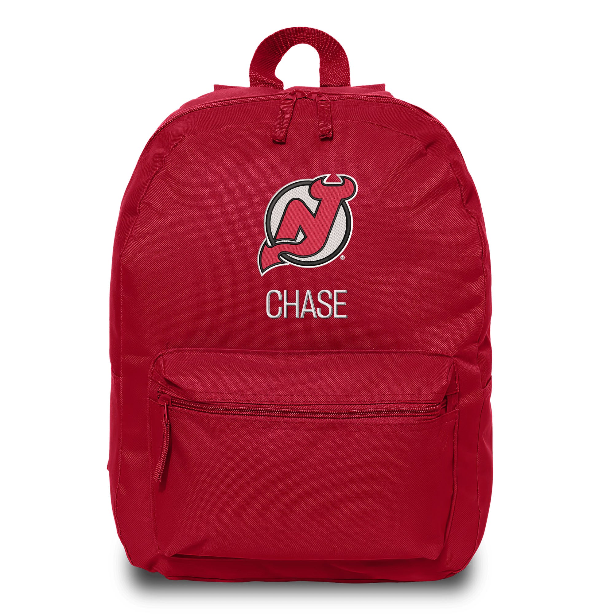 Red New Jersey Devils Personalized Backpack