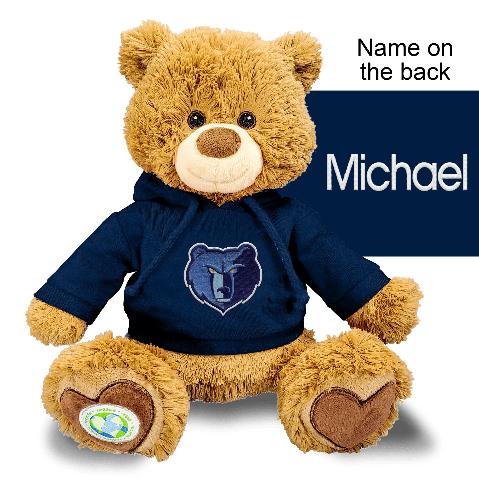 Personalized Memphis Grizzlies 10 Plush Bear 2 – Designs by Chad & Jake