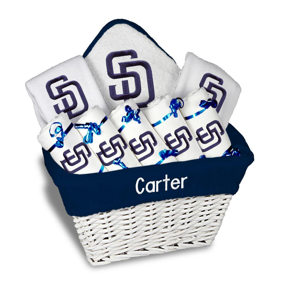 Personalized San Diego Padres Large Basket - 9 Items - Designs by Chad & Jake