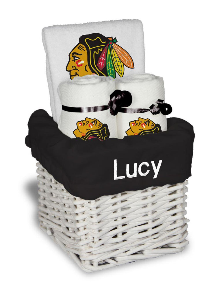 Personalized Chicago Blackhawks Small Basket- 4 Items - Designs by Chad & Jake