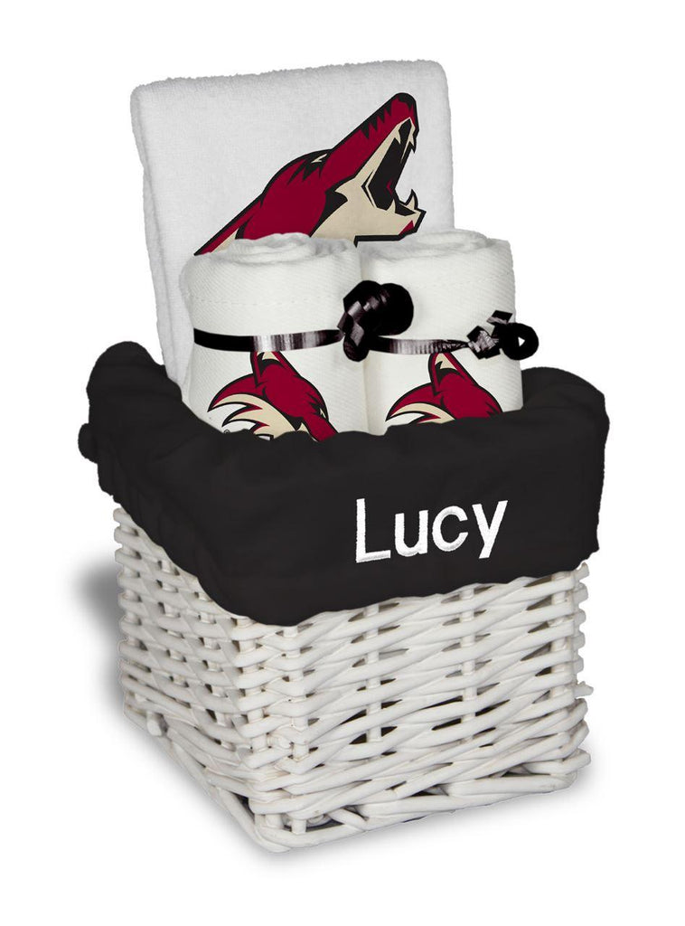 Personalized Arizona Coyotes Small Basket - 4 Items - Designs by Chad & Jake