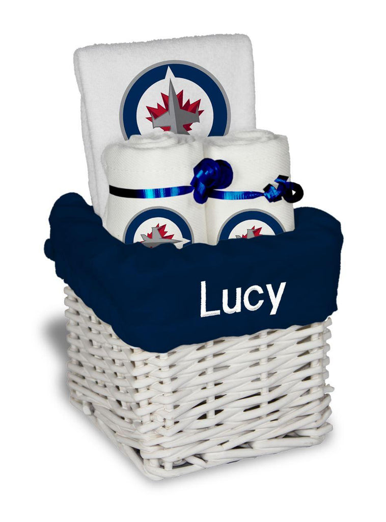 Personalized Winnipeg Jets Small Basket - 4 Items - Designs by Chad & Jake