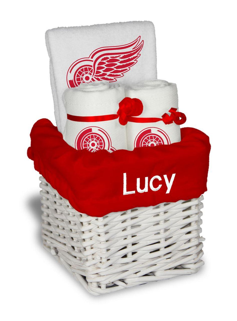 Personalized Detroit Red Wings Small Basket - 4 Items - Designs by Chad & Jake