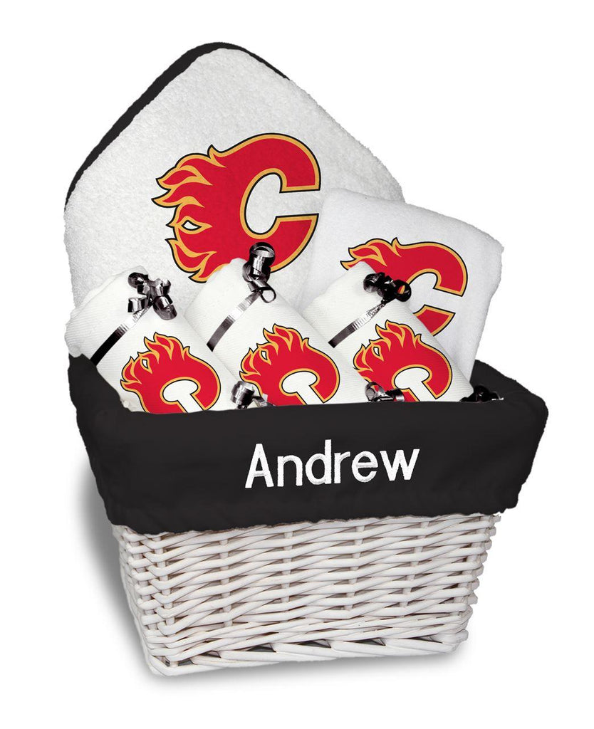 Personalized Calgary Flames Medium Basket - 6 Items - Designs by Chad & Jake