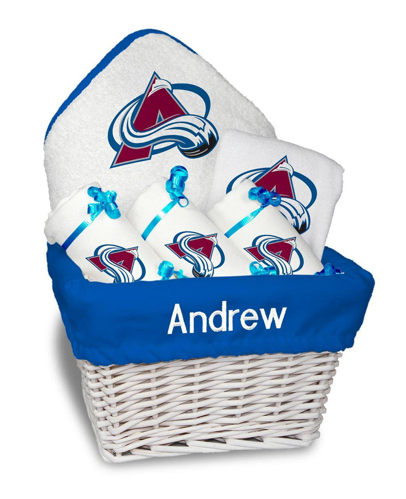 Personalized Colorado Avalanche Medium Basket - 6 Items - Designs by Chad & Jake