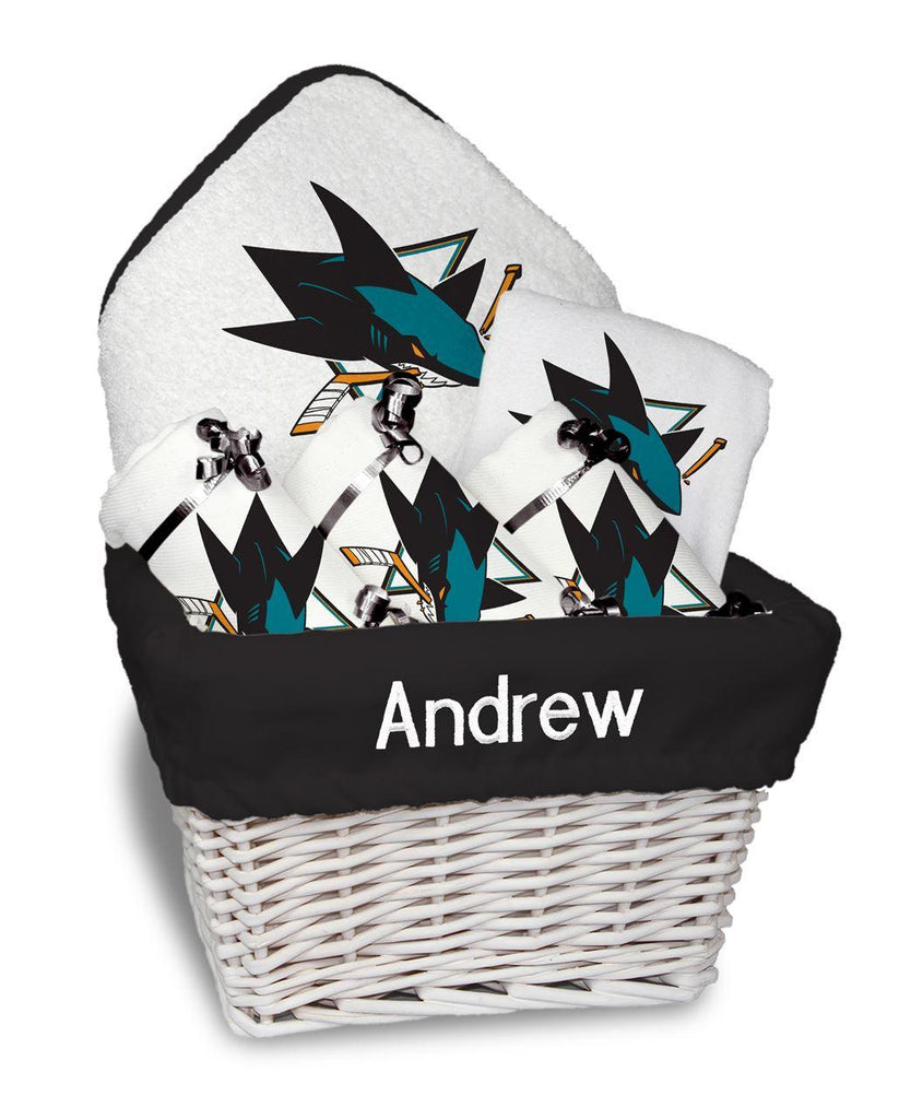 Personalized San Jose Sharks Medium Basket - 6 Items - Designs by Chad & Jake