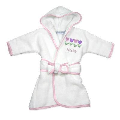 Personalized Basic Infant Robe with 4 Tulips - Designs by Chad & Jake