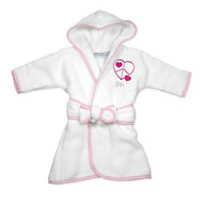 Personalized Basic Infant Robe with Peace Hearts - Designs by Chad & Jake