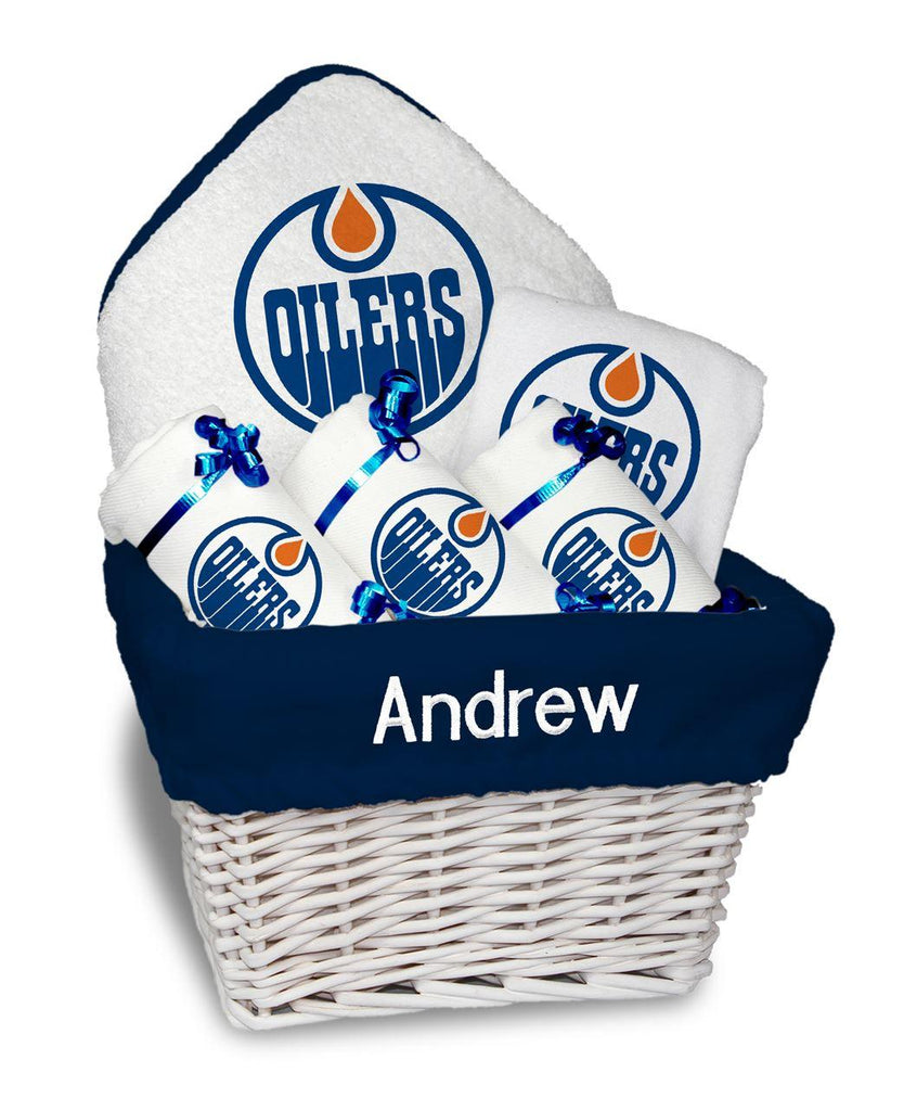 Personalized Edmonton Oilers Medium Basket - 6 Items - Designs by Chad & Jake