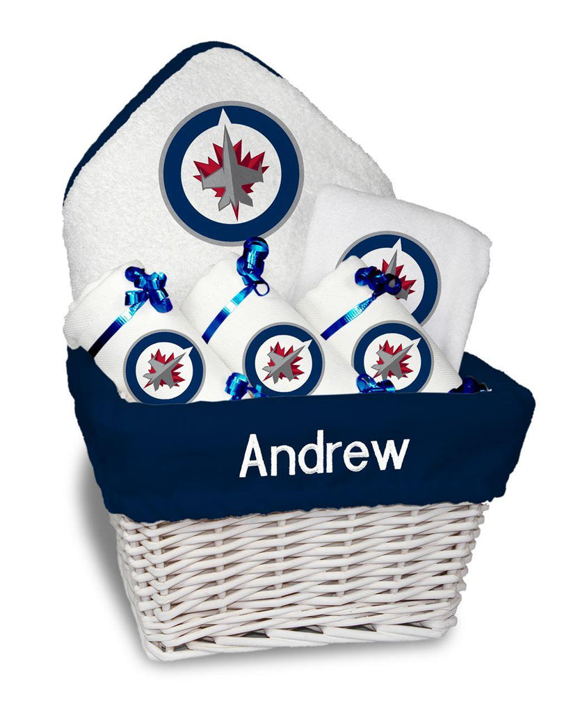 Personalized Winnipeg Jets Medium Basket - 6 Items - Designs by Chad & Jake