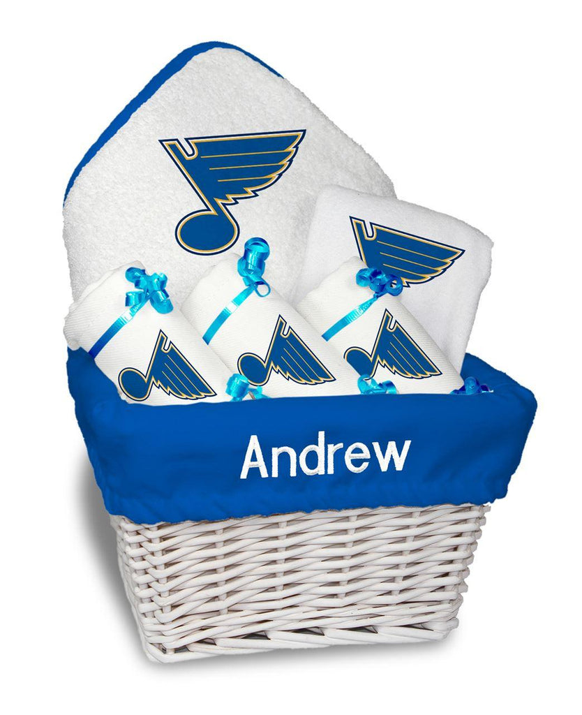 Personalized St. Louis Blues Medium Basket - 6 Items - Designs by Chad & Jake