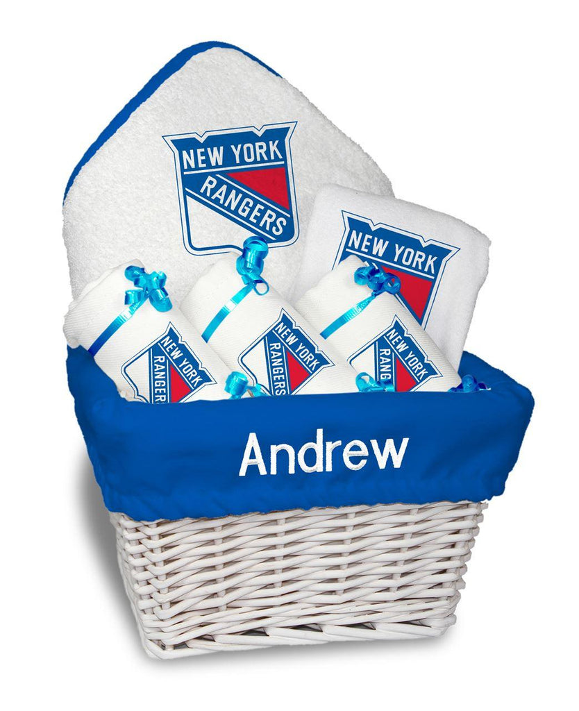 Personalized New York Rangers Medium Basket - 6 Items - Designs by Chad & Jake