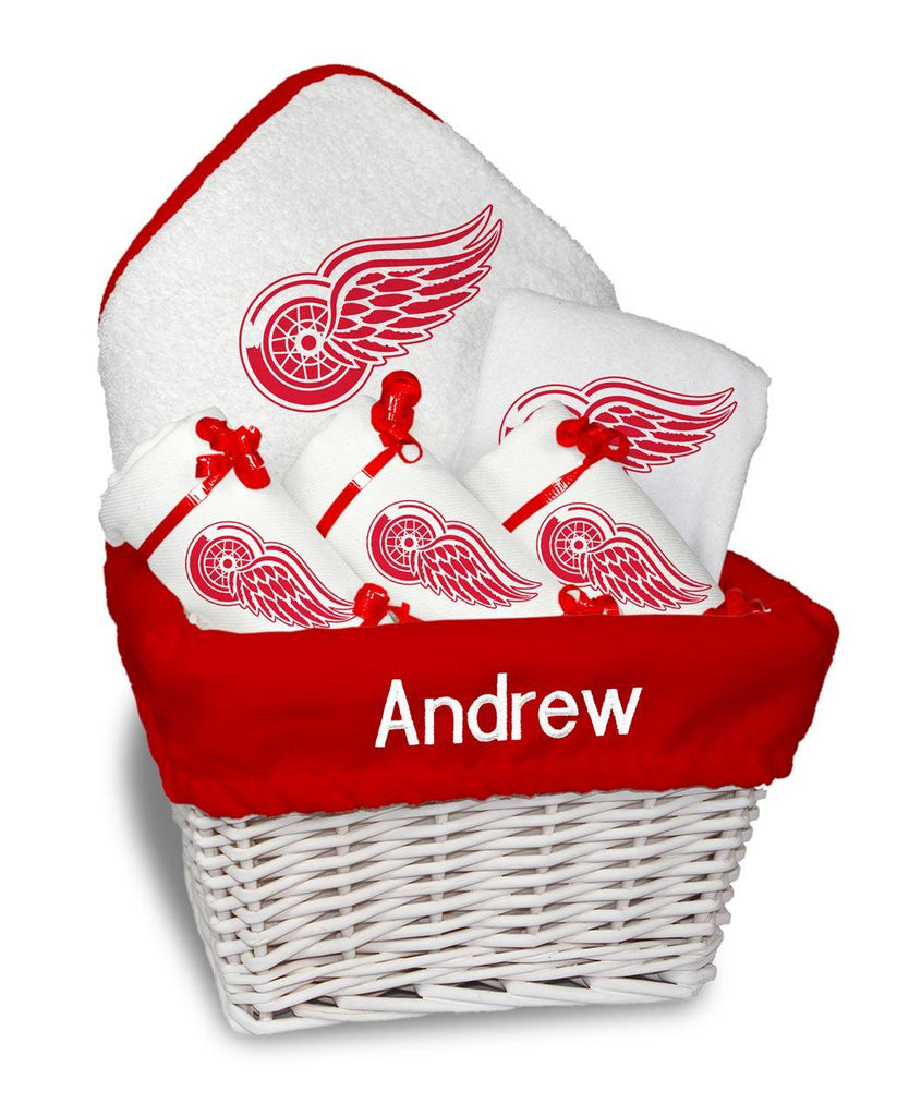 Personalized Detroit Red Wings Medium Basket - 6 Items - Designs by Chad & Jake