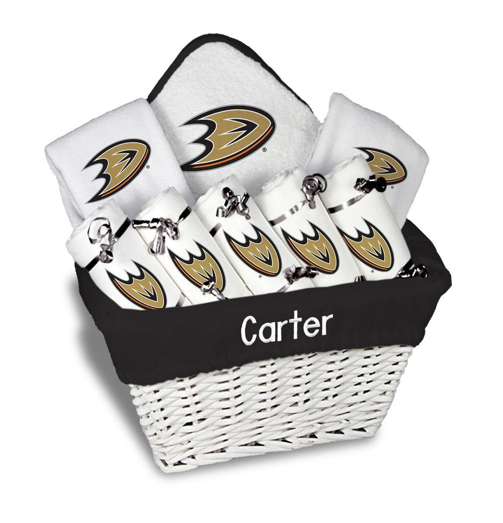 Personalized Anaheim Ducks Large Basket - 9 Items - Designs by Chad & Jake
