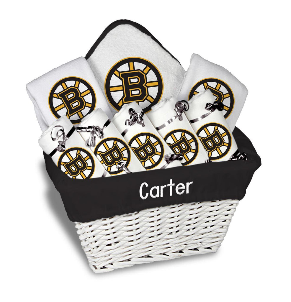 Personalized Boston Bruins Large Basket - 9 Items - Designs by Chad & Jake