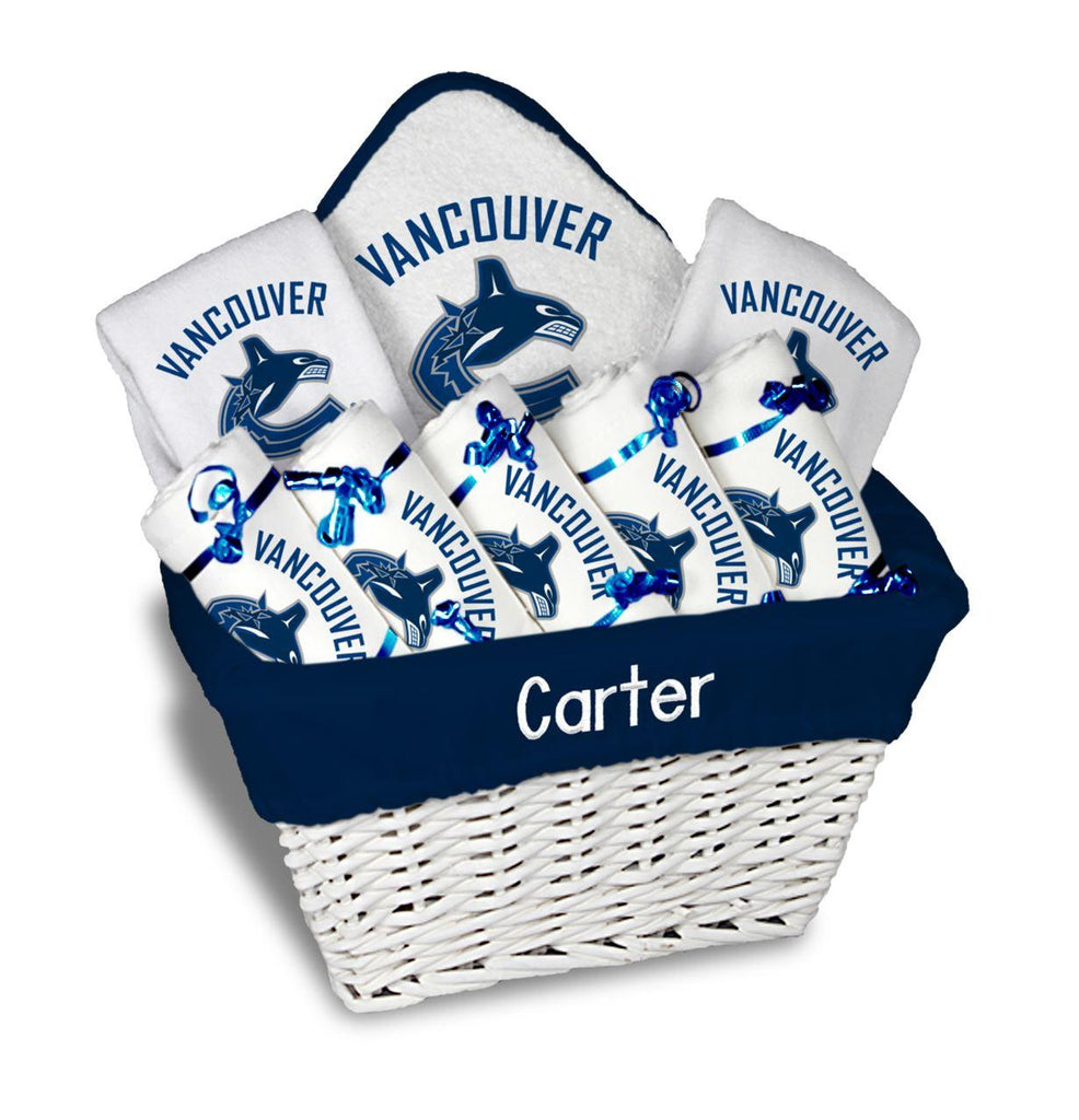 Personalized Vancouver Canucks Large Basket - 9 Items - Designs by Chad & Jake