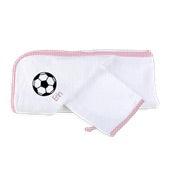 Personalized Basic Hooded Towel Set with Soccer Ball - Designs by Chad & Jake