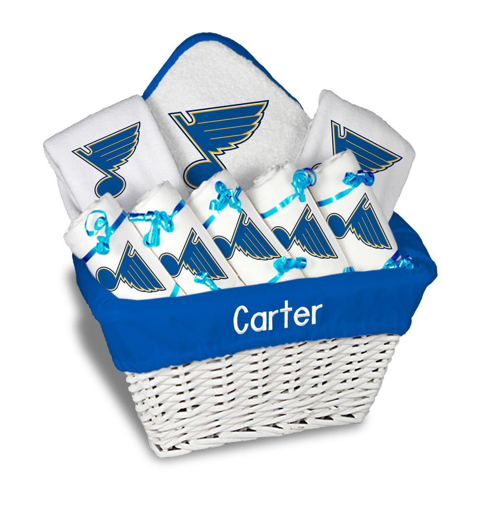 Personalized St. Louis Blues Large Basket - 9 Items - Designs by Chad & Jake