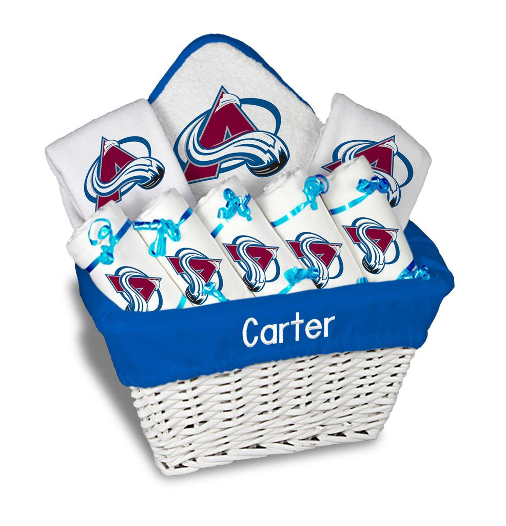Personalized Colorado Avalanche Large Basket - 9 Items - Designs by Chad & Jake
