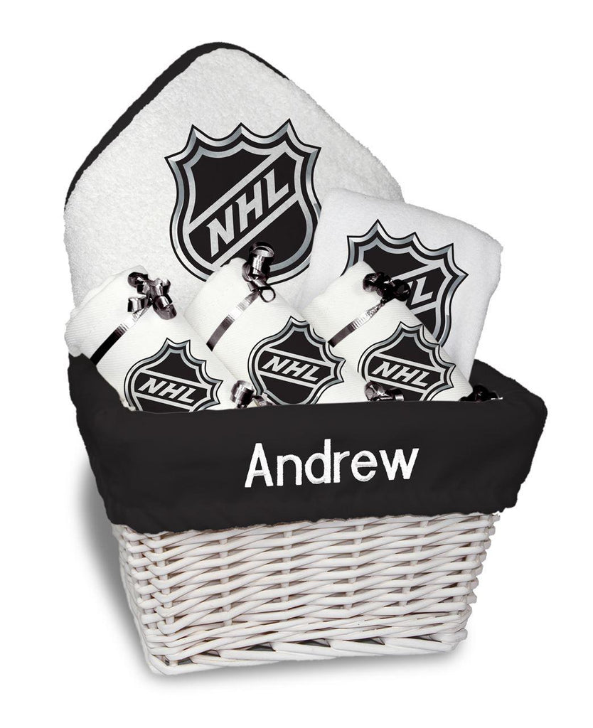 Personalized NHL Shield Medium Basket - 6 Items - Designs by Chad & Jake