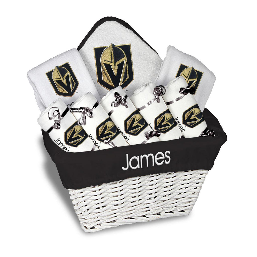 Personalized Vegas Golden Knights Large Basket - 9 Items - Designs by Chad & Jake