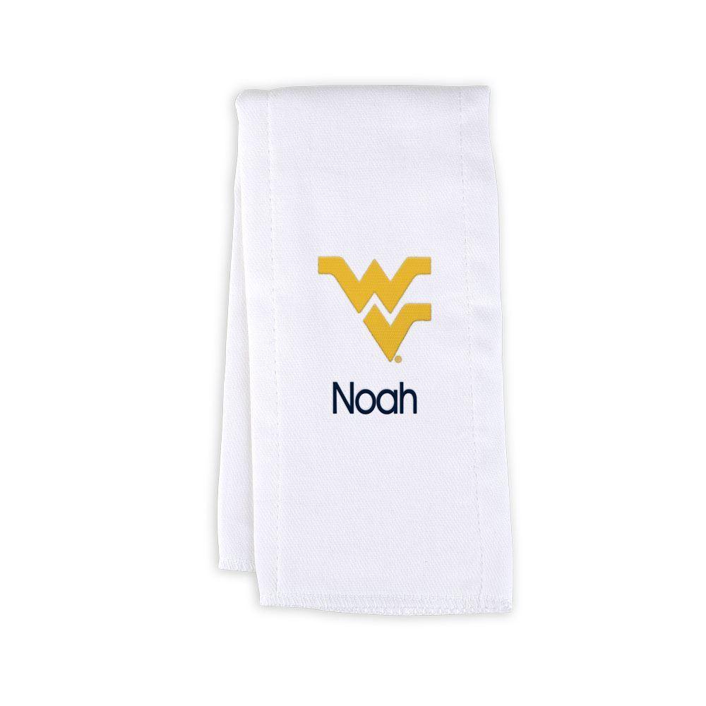 Personalized West Virginia Mountaineers Burp Cloth - Designs by Chad & Jake