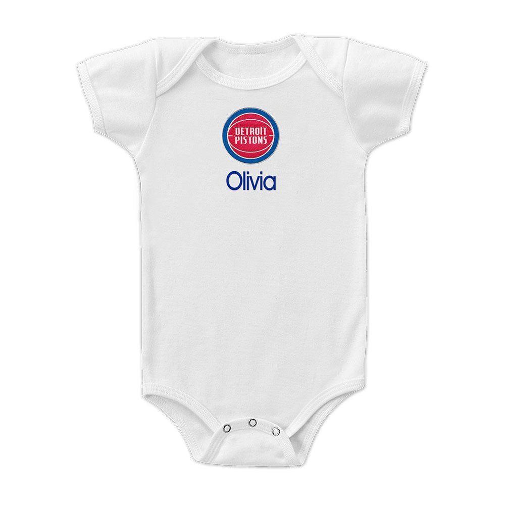 Personalized Detroit Pistons Bodysuit - Designs by Chad & Jake