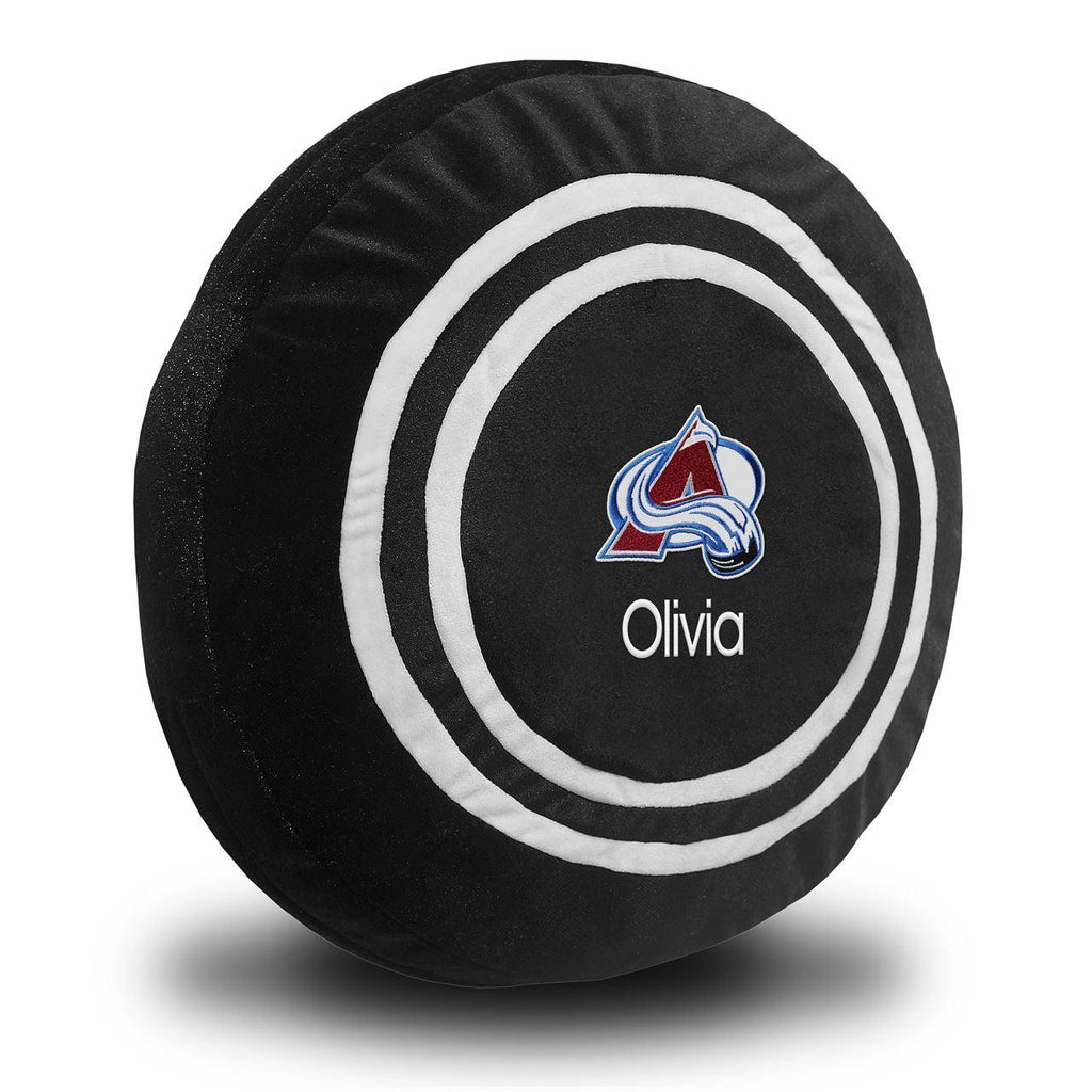 Personalized Colorado Avalanche Plush Hockey Puck - Designs by Chad & Jake