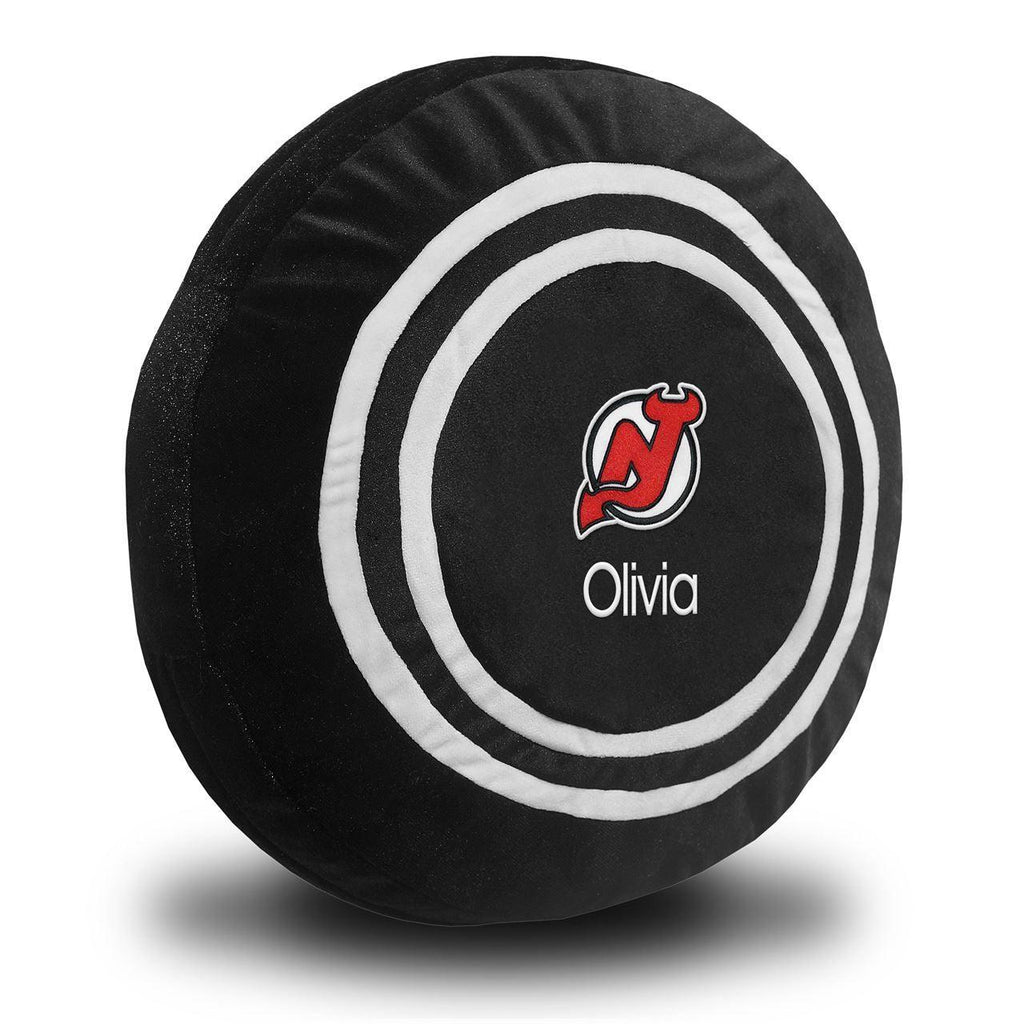Personalized New Jersey Devils Plush Hockey Puck - Designs by Chad & Jake