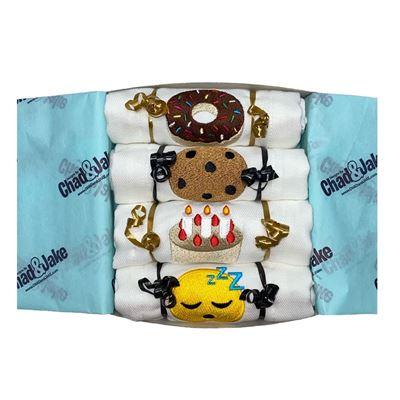 Personalized Emoji Burp Cloth - 4 Pack Choose Your Own Gift Box - Designs by Chad & Jake