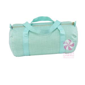 Personalized Mint Chambray Duffel Bag - Designs by Chad & Jake