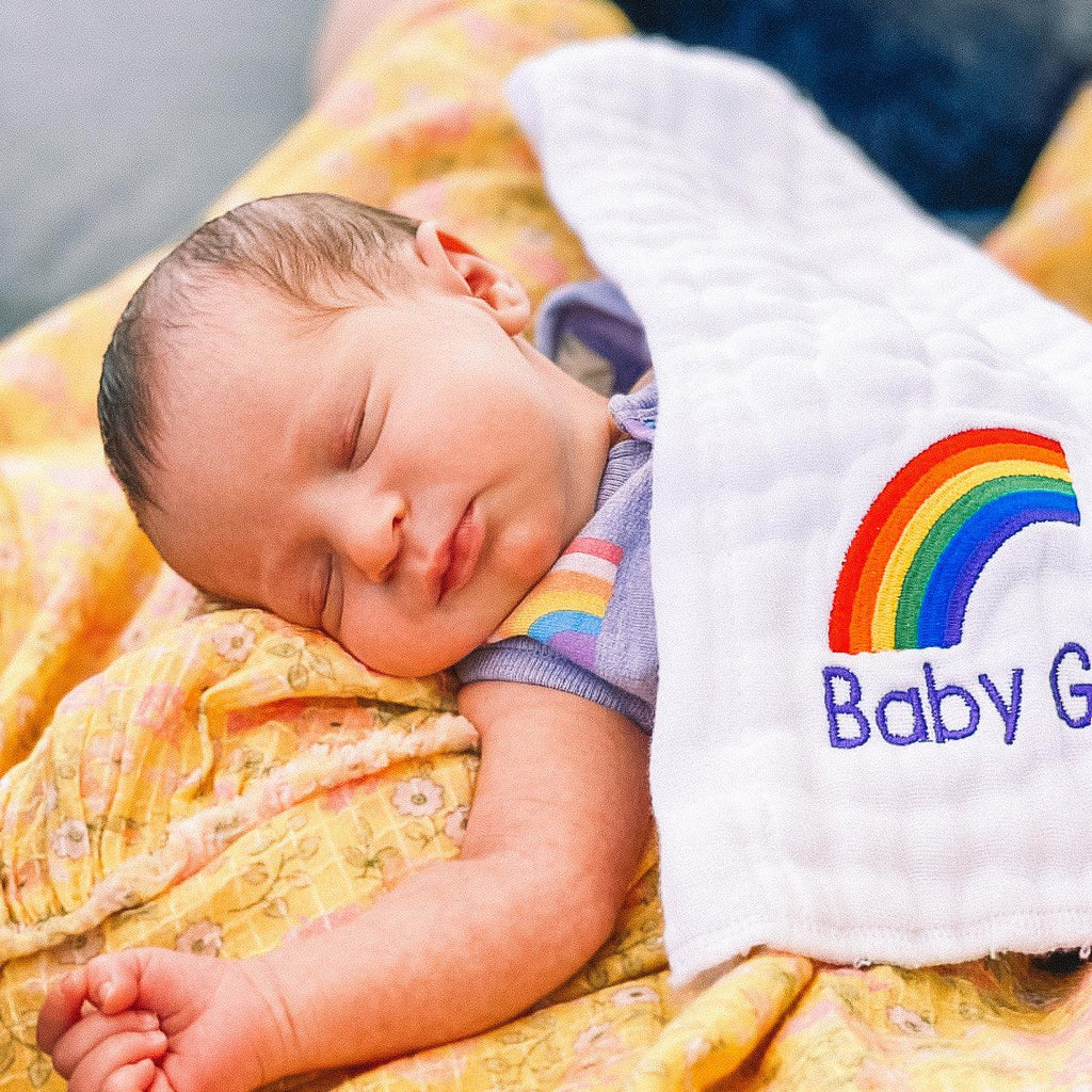 Personalized Rainbow Emoji Burp Cloth - Designs by Chad & Jake