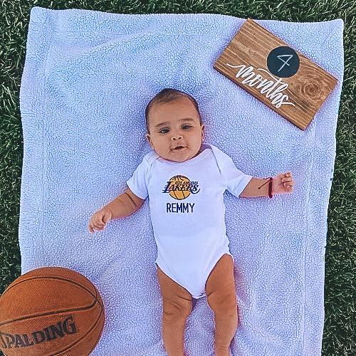 Personalized NBA Los Angeles Lakers Baby Gift Basket Basket 