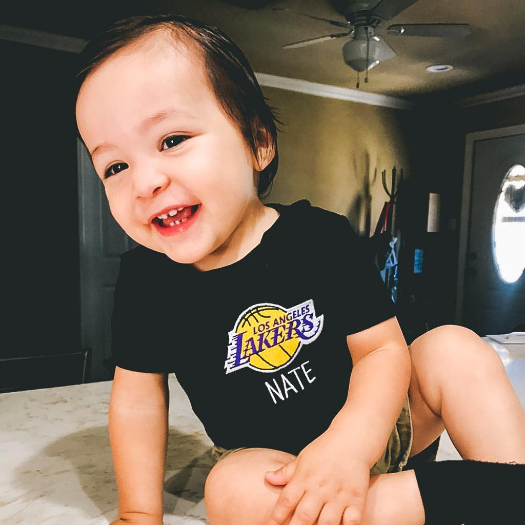 Personalized Los Angeles Lakers Bodysuit - Designs by Chad & Jake