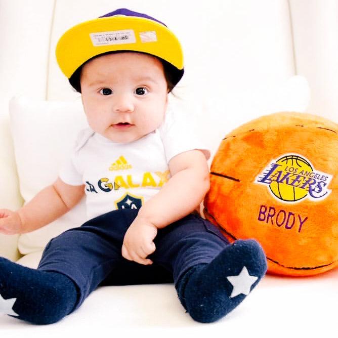 Personalized Los Angeles Lakers Plush Basketball - Designs by Chad & Jake