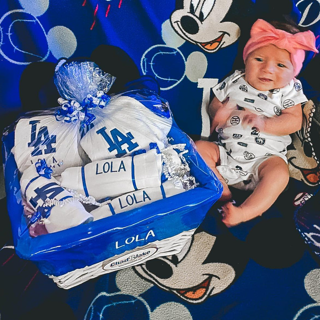 Personalized Los Angeles Dodgers Medium Basket - 6 Items - Designs by Chad & Jake