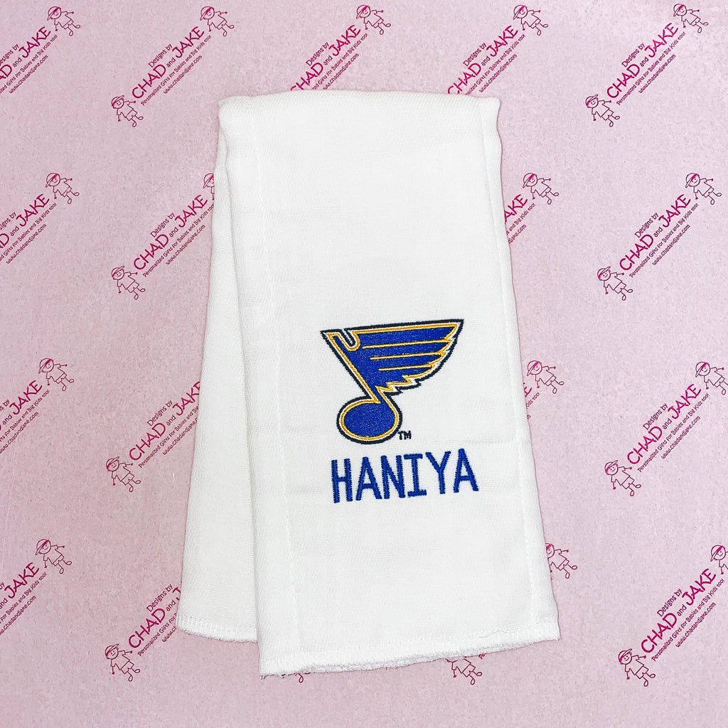 Personalized St. Louis Blues Burp Cloth - Designs by Chad & Jake