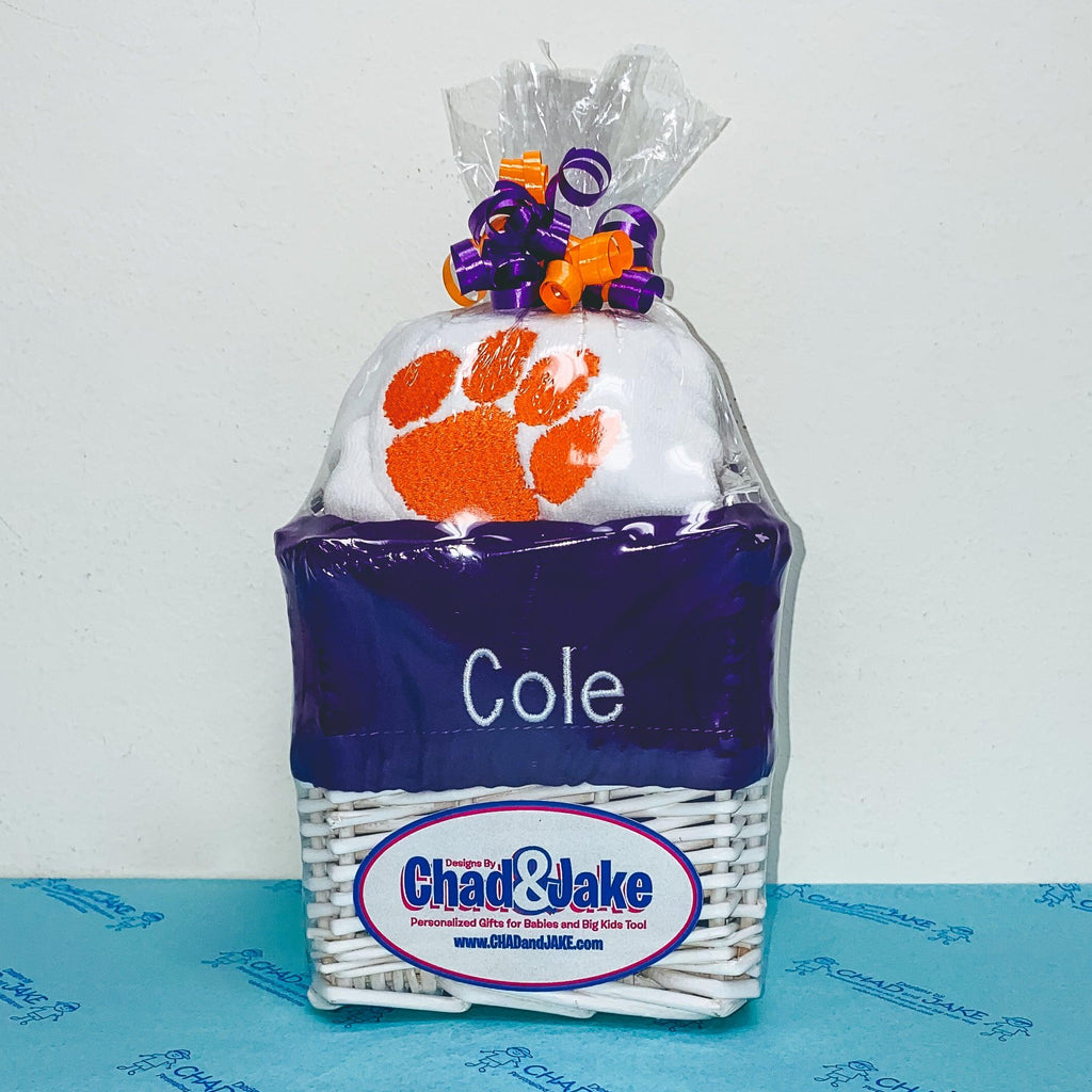 Personalized Clemson Tigers Small Basket - 4 Items - Designs by Chad & Jake