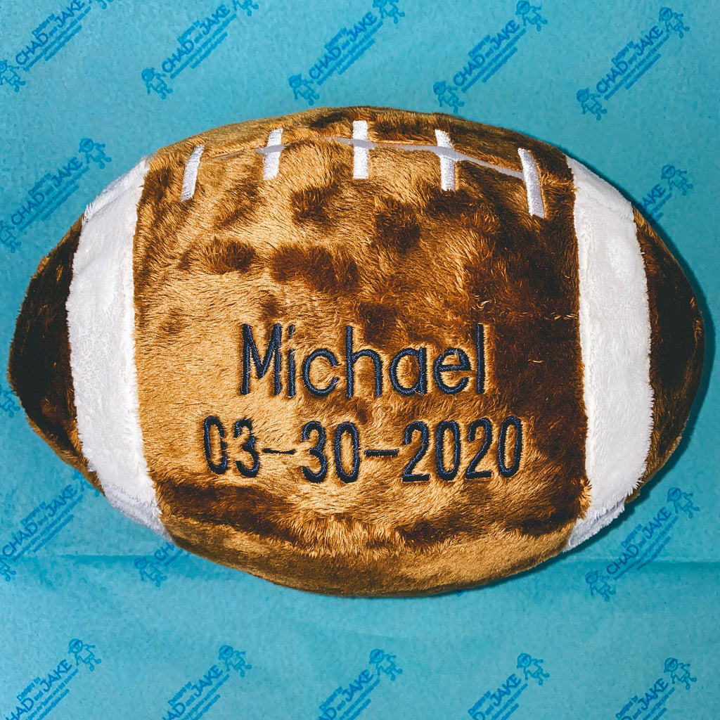 Personalized Basic Birth Date Plush Football - Designs by Chad & Jake